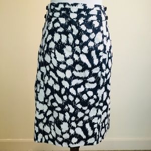 LOFT Ann Taylor Blue White Pencil Skirt Size 8
